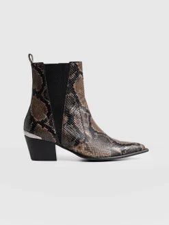 Billie Snake Boot - Taupe