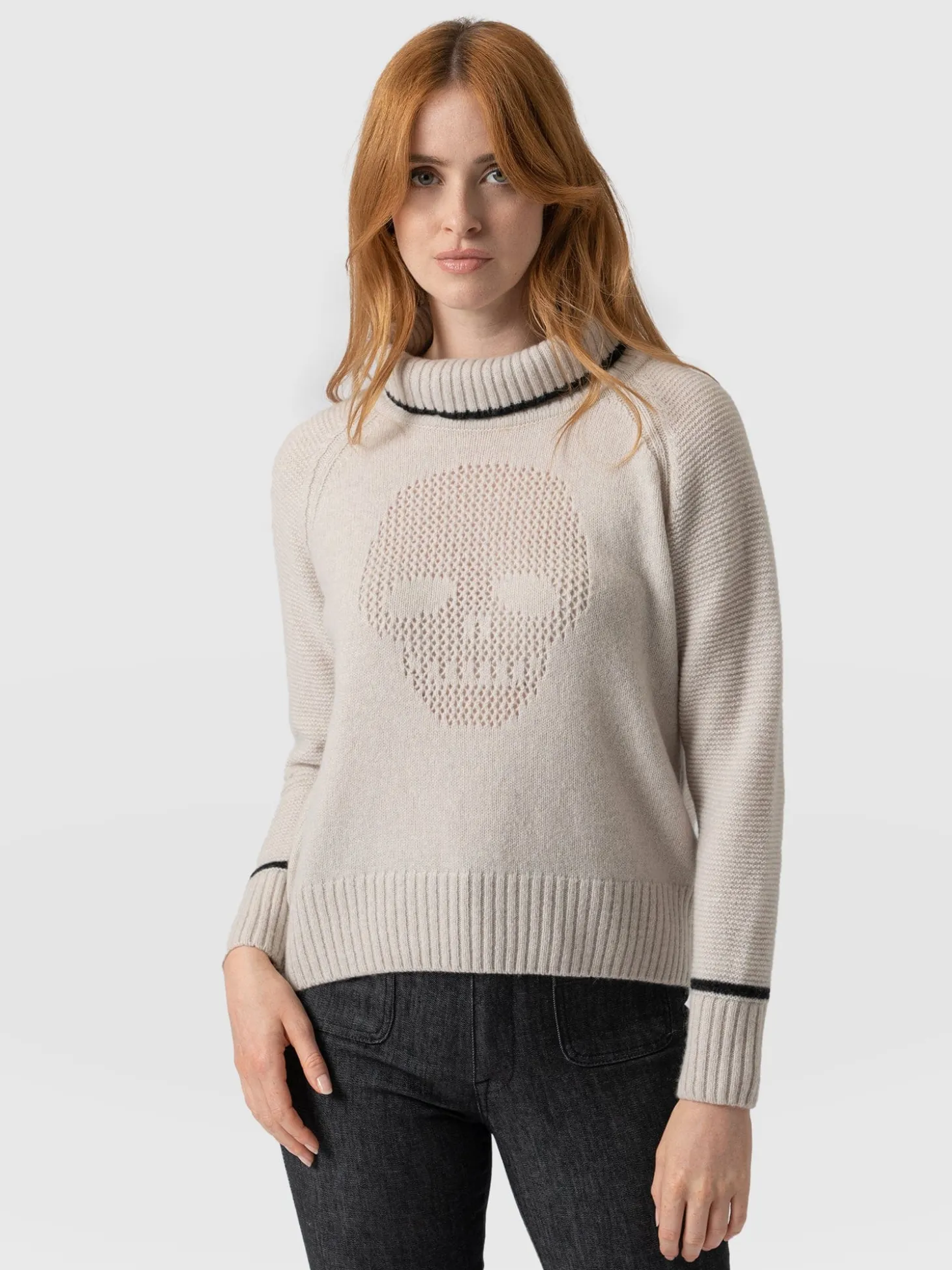 Blake Cashmere Skull Sweater - Cream