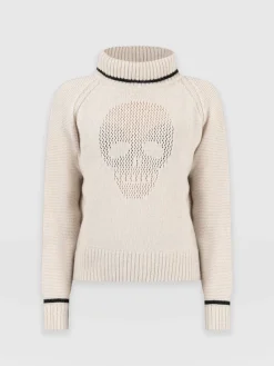 Blake Cashmere Skull Sweater - Cream
