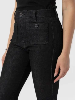 Bowie Stretch Flare Jeans - Black Wash