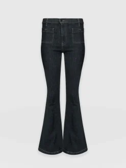 Bowie Stretch Flare Jeans - Black Wash