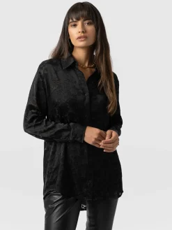 Boyfriend Shirt - Black Burnout