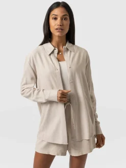 Boyfriend Shirt - Oatmeal Linen