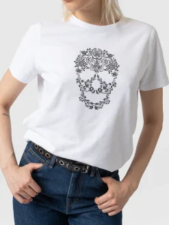 Boyfriend Tee - White Skull
