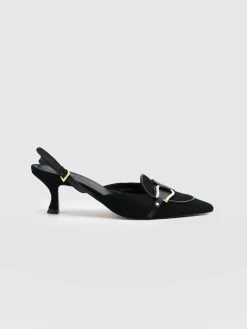 Bridget Sling Back Heels - Black