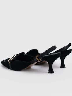 Bridget Sling Back Heels - Black
