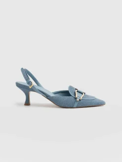 Bridget Sling Back Heels - Blue