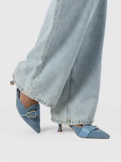 Bridget Sling Back Heels - Blue