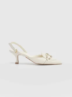 Bridget Sling Back Heels - Cream