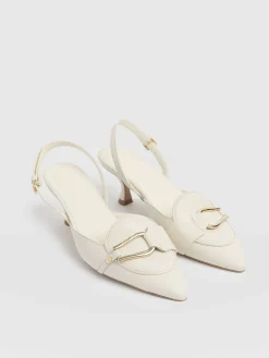 Bridget Sling Back Heels - Cream