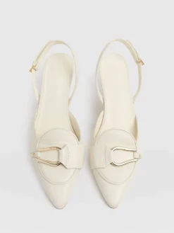 Bridget Sling Back Heels - Cream