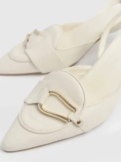 Bridget Sling Back Heels - Cream