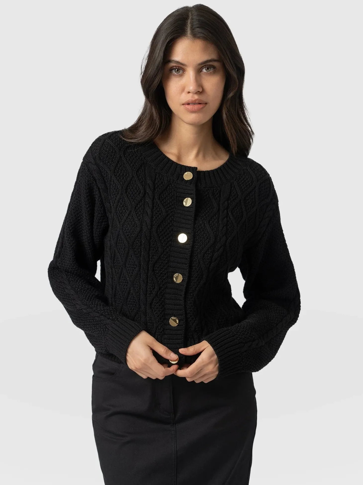 Bronte Cable Cardigan - Black