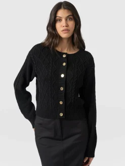 Bronte Cable Cardigan - Black