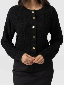 Bronte Cable Cardigan - Black