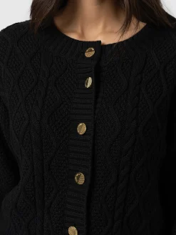 Bronte Cable Cardigan - Black