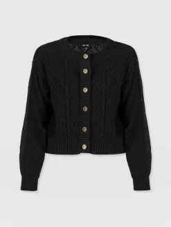 Bronte Cable Cardigan - Black