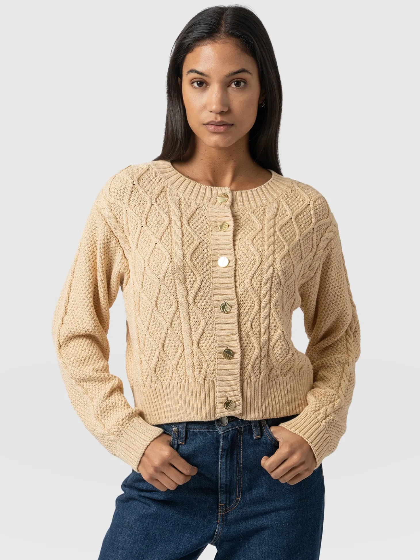 Bronte Cable Cardigan - Yellow