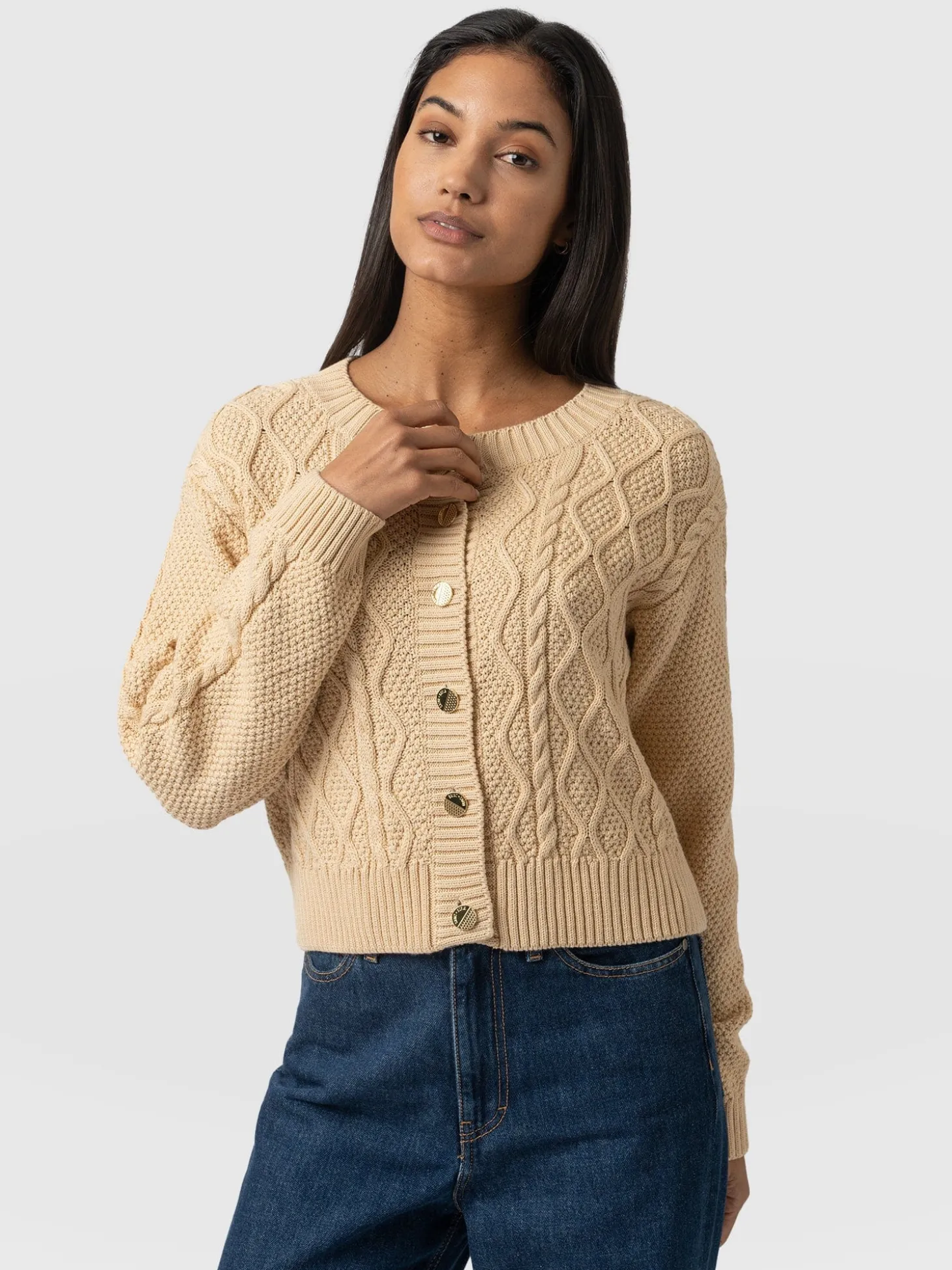 Bronte Cable Cardigan - Yellow