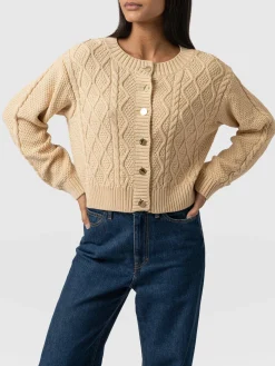 Bronte Cable Cardigan - Yellow