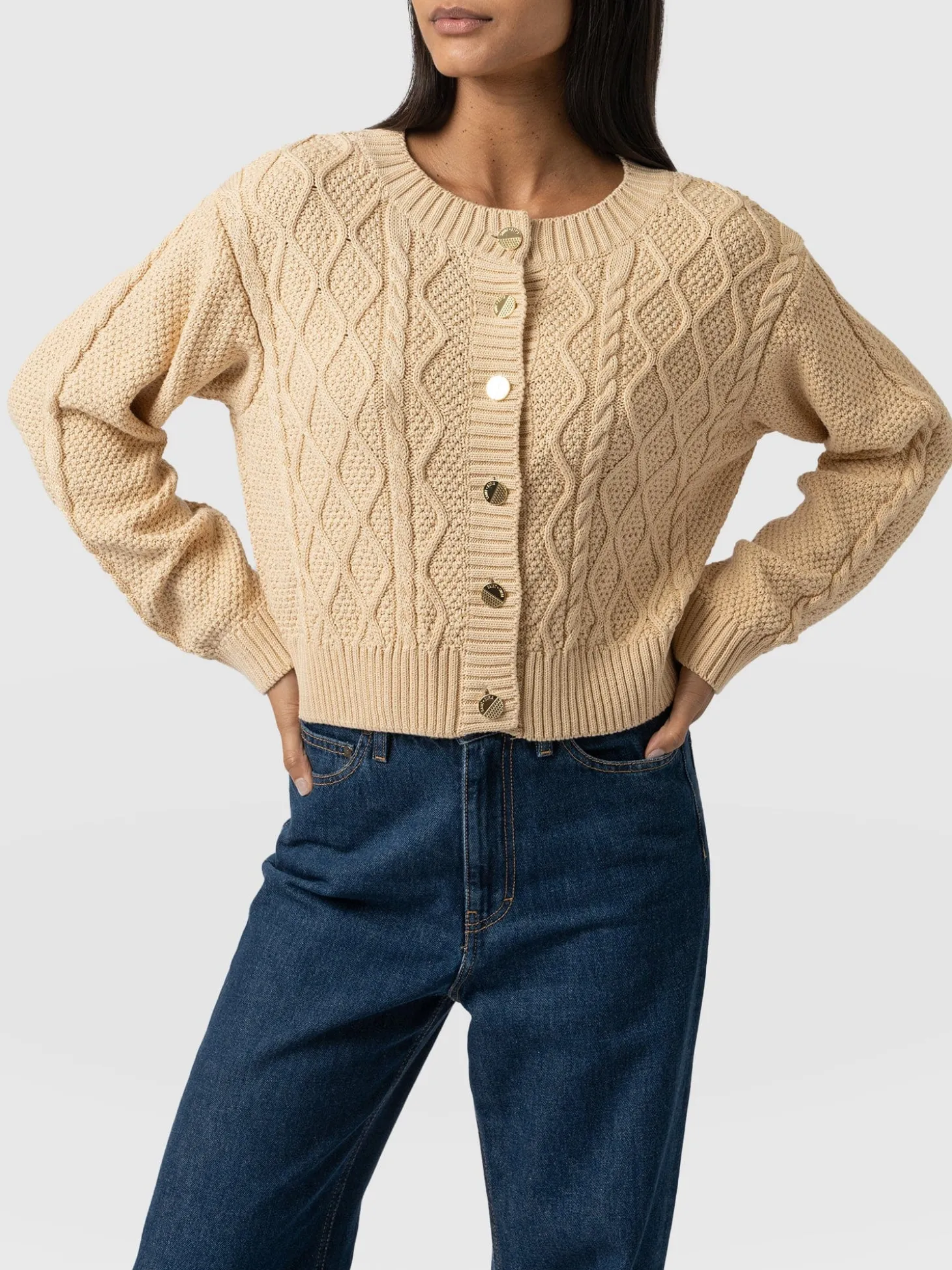 Bronte Cable Cardigan - Yellow