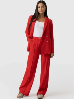 Cambridge Tailored Wide Leg Pant - Red