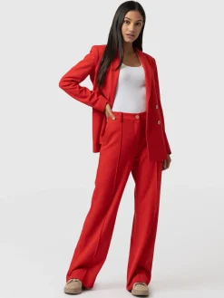 Cambridge Tailored Wide Leg Pant - Red