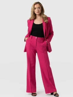 Cambridge Tailored Wide Leg Pant - Hot Pink