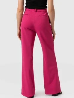 Cambridge Tailored Wide Leg Pant - Hot Pink
