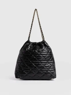 Camilla Drawstring Tote Bag - Black