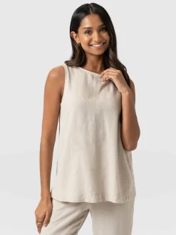 Corinne Linen Tunic - Oatmeal