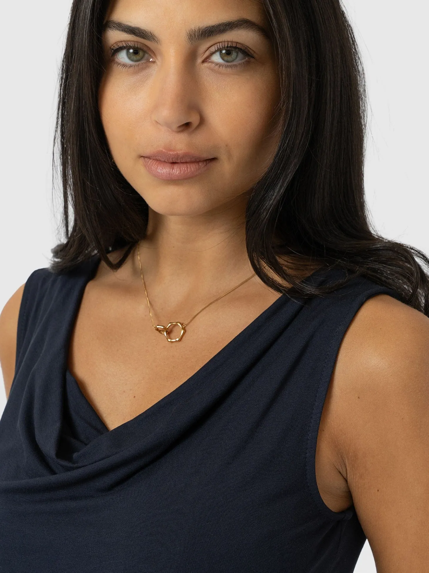 Cowl Neck Cami - Navy