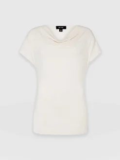 Cowl Neck Tee - Cream