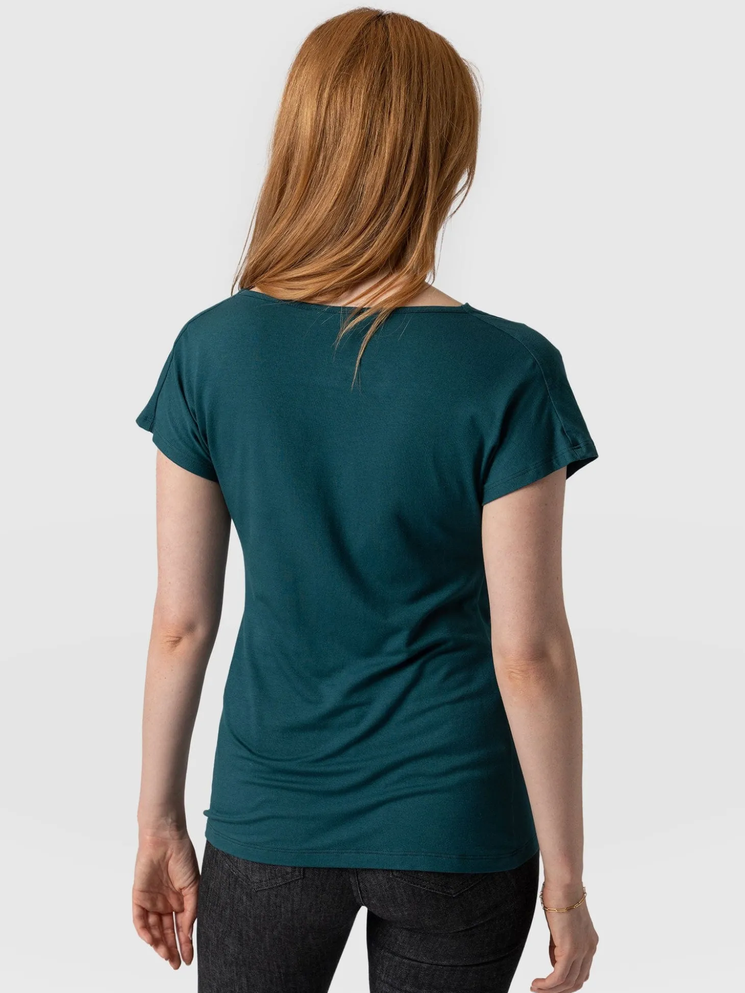 Cowl Neck Tee - Deep Green