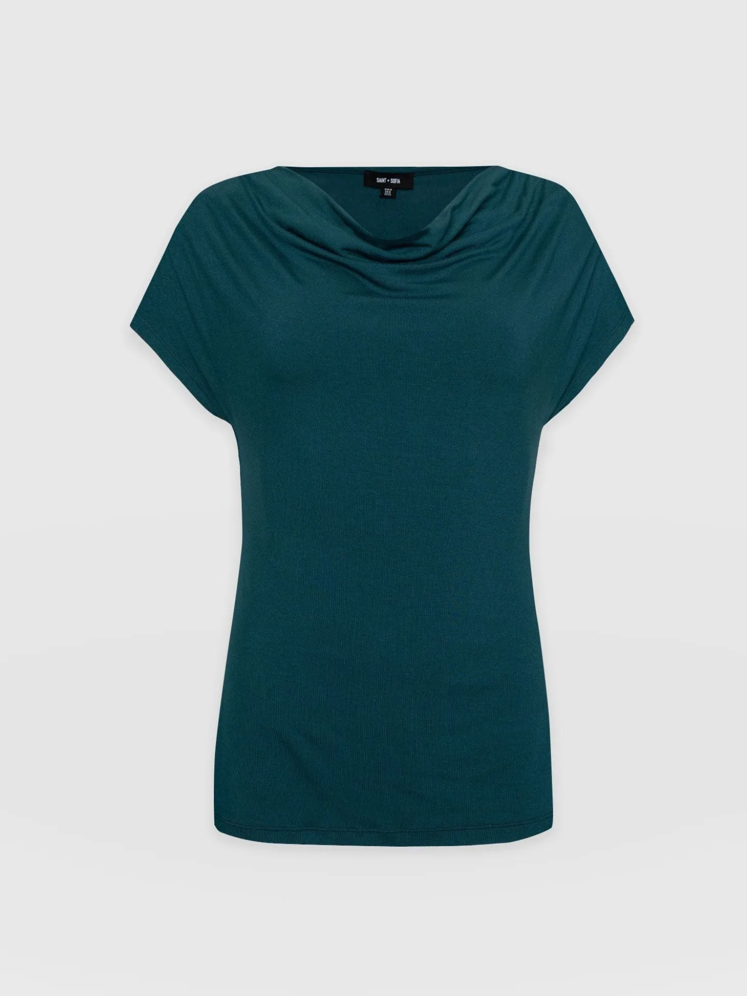 Cowl Neck Tee - Deep Green