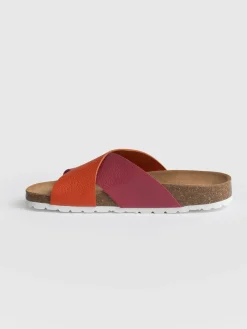 Cross Over Slides - Orange & Pink