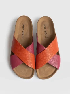 Cross Over Slides - Orange & Pink