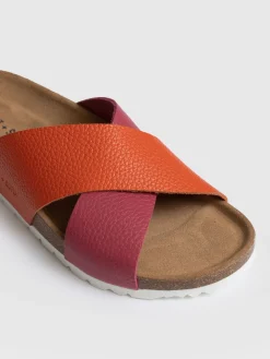 Cross Over Slides - Orange & Pink
