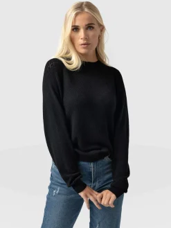 Diamond Knit Sweater - Black