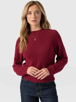 Diamond Knit Sweater - Deep Pink