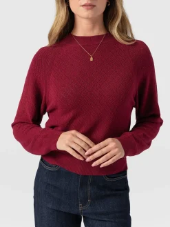Diamond Knit Sweater - Deep Pink