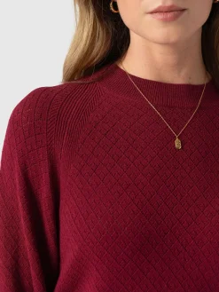 Diamond Knit Sweater - Deep Pink