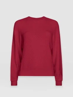 Diamond Knit Sweater - Deep Pink