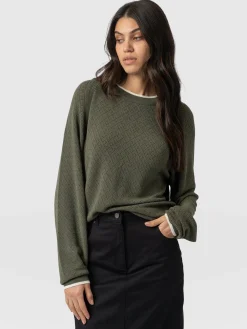 Diamond Knit Sweater - Khaki