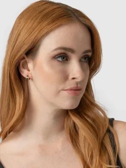 Enamel Stripe Huggie Earrings - Gold/Black