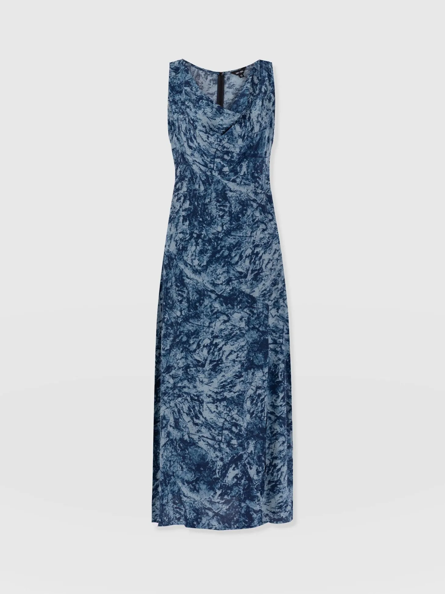 Faye Cowl Neck Dress - Blue Marble