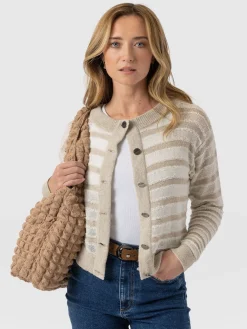 Fearne Knit Cardigan - Cream Stripe