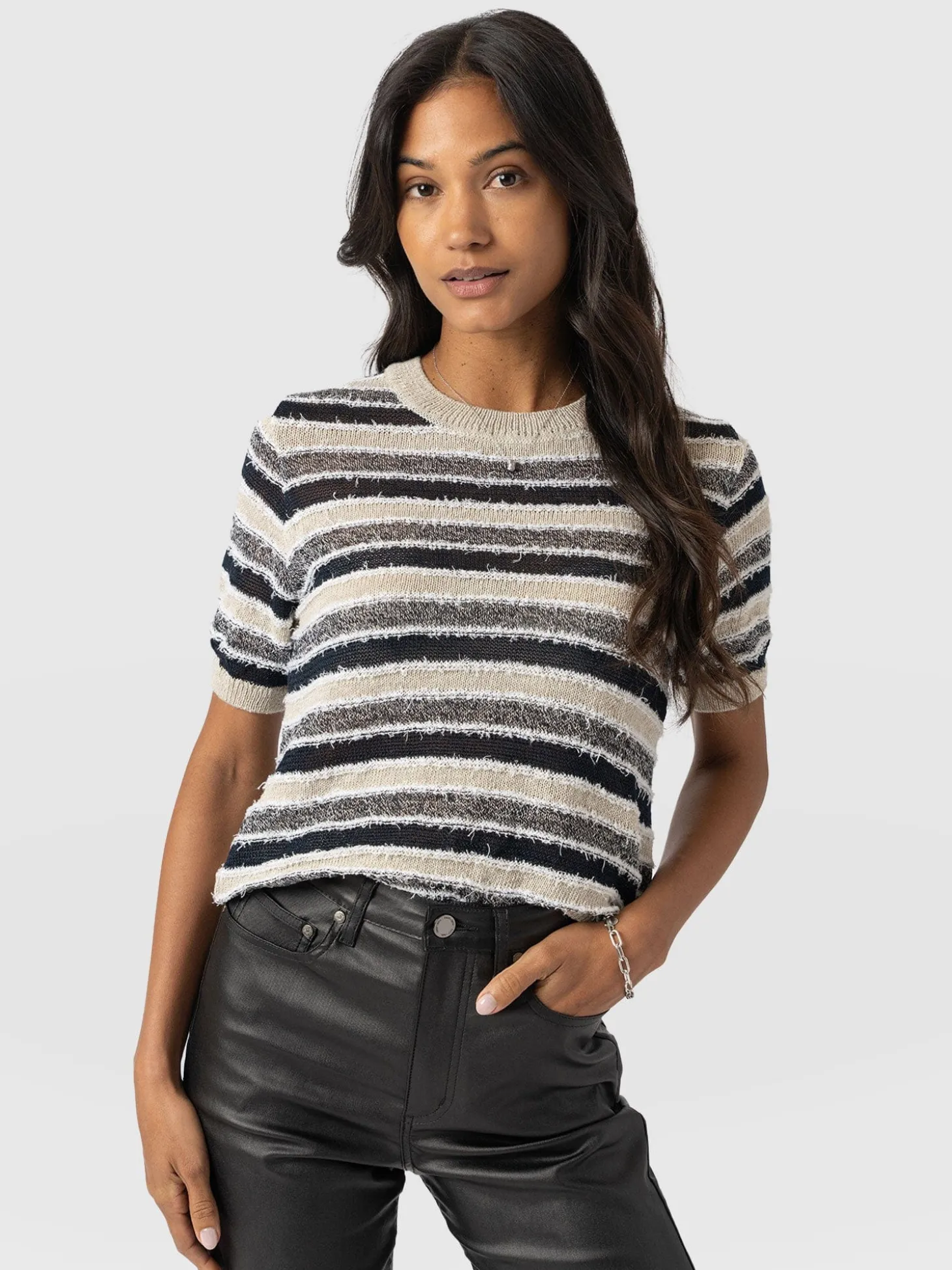 Fearne Knit Tee - Blue Stripe