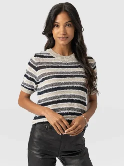 Fearne Knit Tee - Blue Stripe