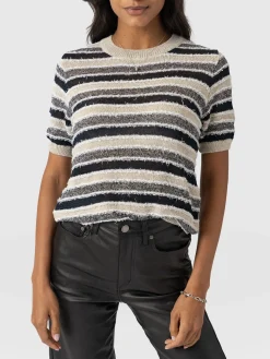 Fearne Knit Tee - Blue Stripe